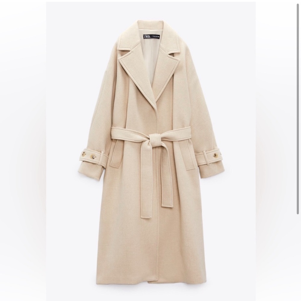 Zara belted wool coat new